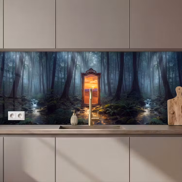 Keuken achterwand - Spiegel - Bos - Natuur — 1