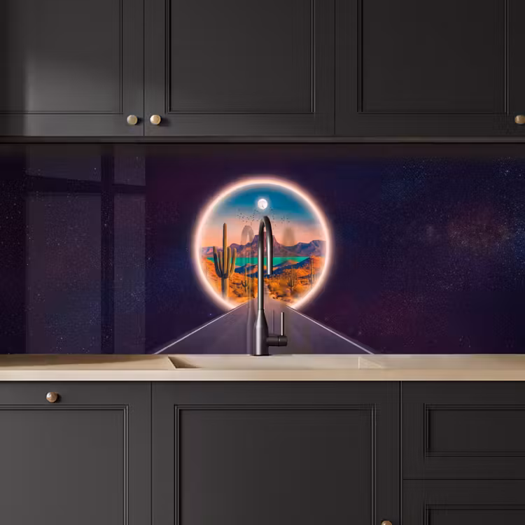 Keuken achterwand - Weg - Woestijn - Natuur — 6