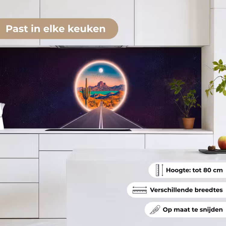 Keuken achterwand - Weg - Woestijn - Natuur — 7