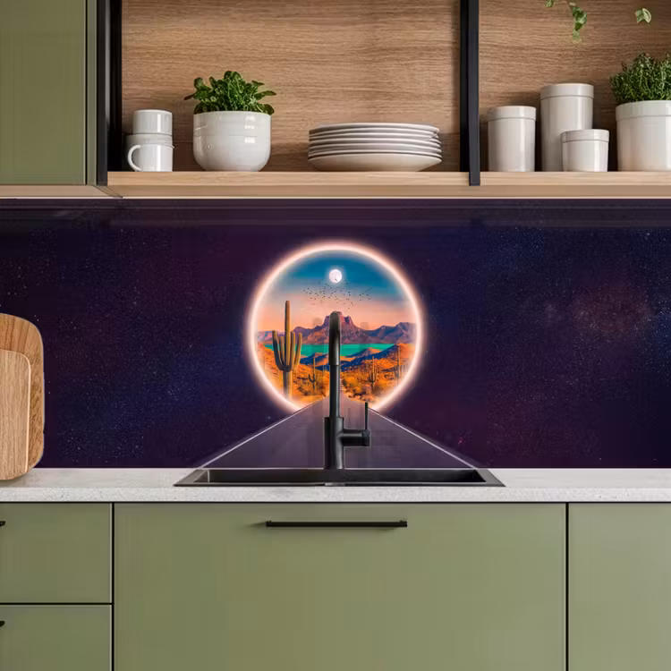 Keuken achterwand - Weg - Woestijn - Natuur — 8