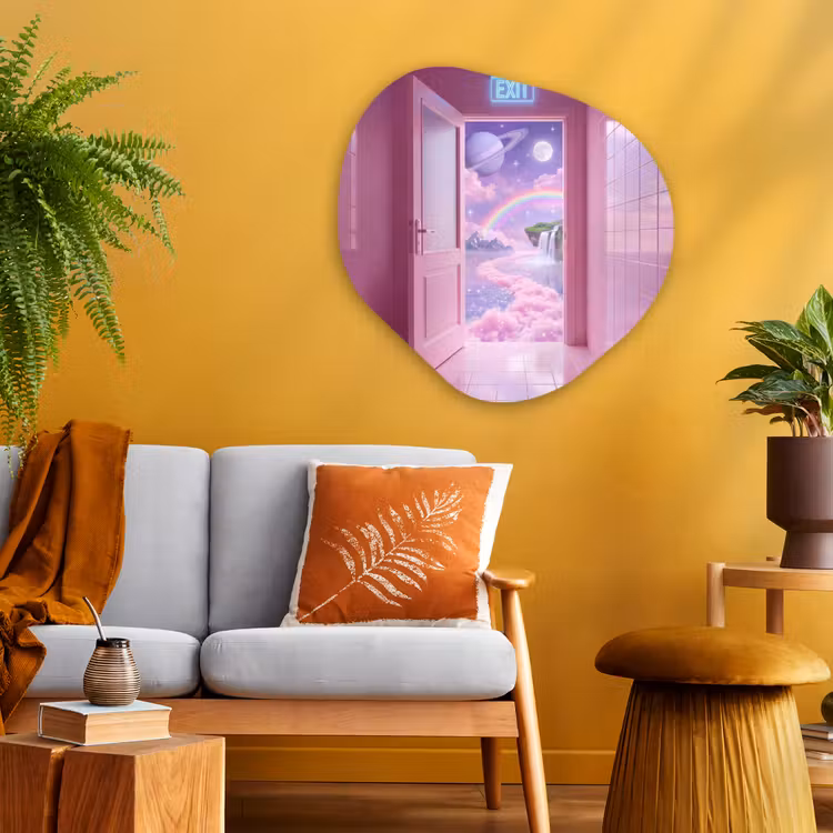 Organisch schilderij aluminium - Roze deur - Fantasie — 3