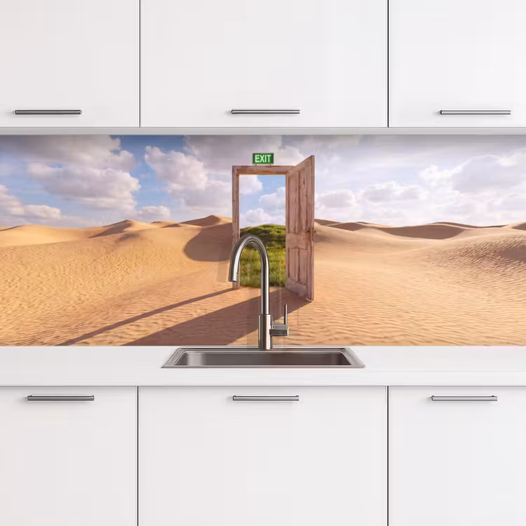 Keuken achterwand - Deur - Woestijn - Gras — 4