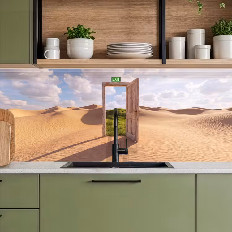 Keuken achterwand - Deur - Woestijn - Gras — 8