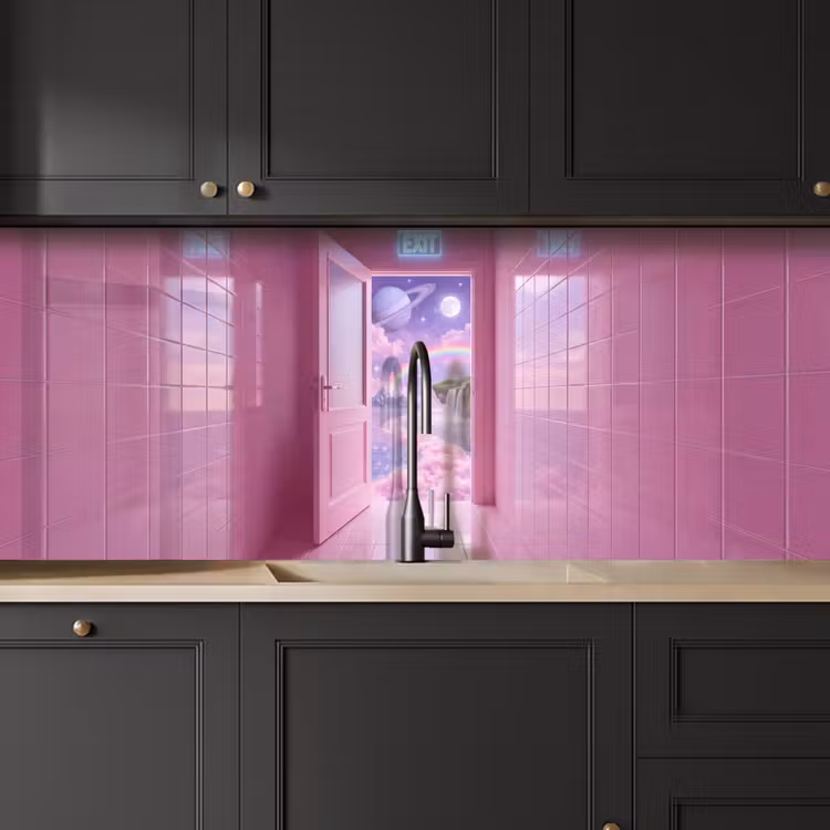 Keuken achterwand - Roze deur - Fantasie — 6