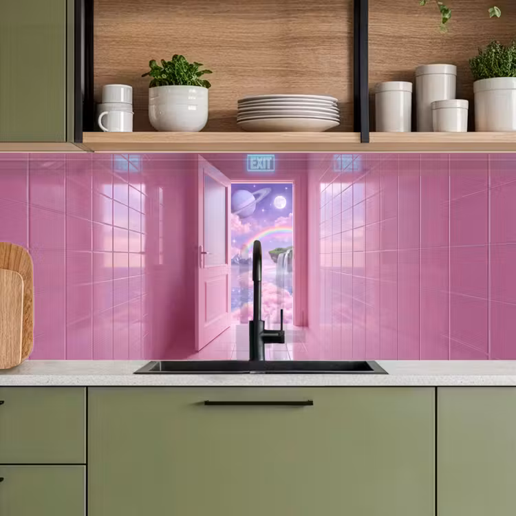 Keuken achterwand - Roze deur - Fantasie — 8