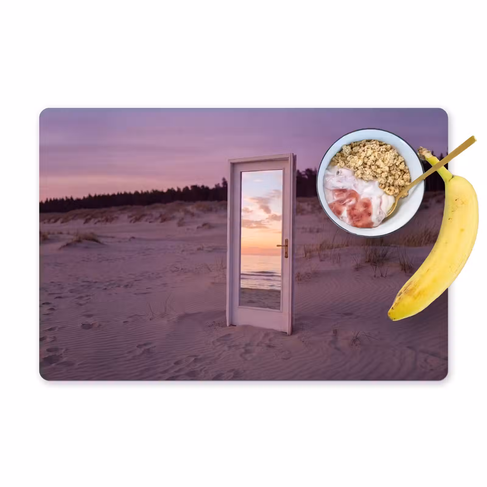 Placemat - 6 stuks - Spiegel - Zee - Zonsondergang — 1