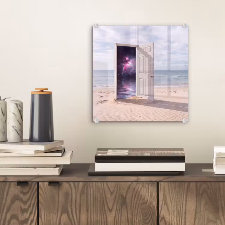 Glas schilderij - Deur - Strand - Kosmos — 2