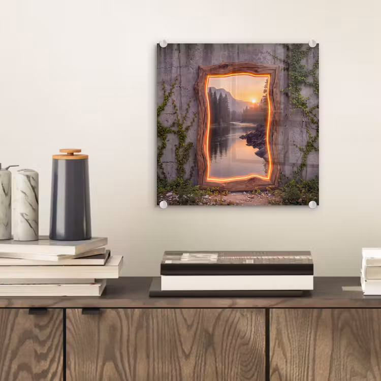 Glas schilderij - Landschap - Kader - Licht — 2