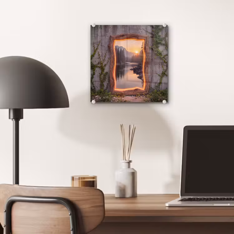 Glas schilderij - Landschap - Kader - Licht — 7