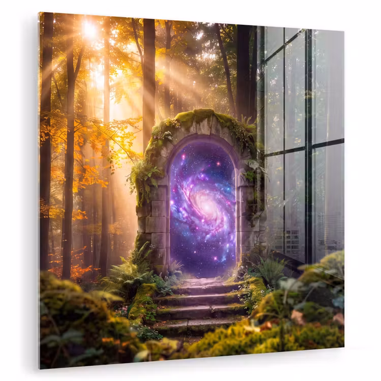 Glas schilderij - Poort - Kosmos - Bos — 1