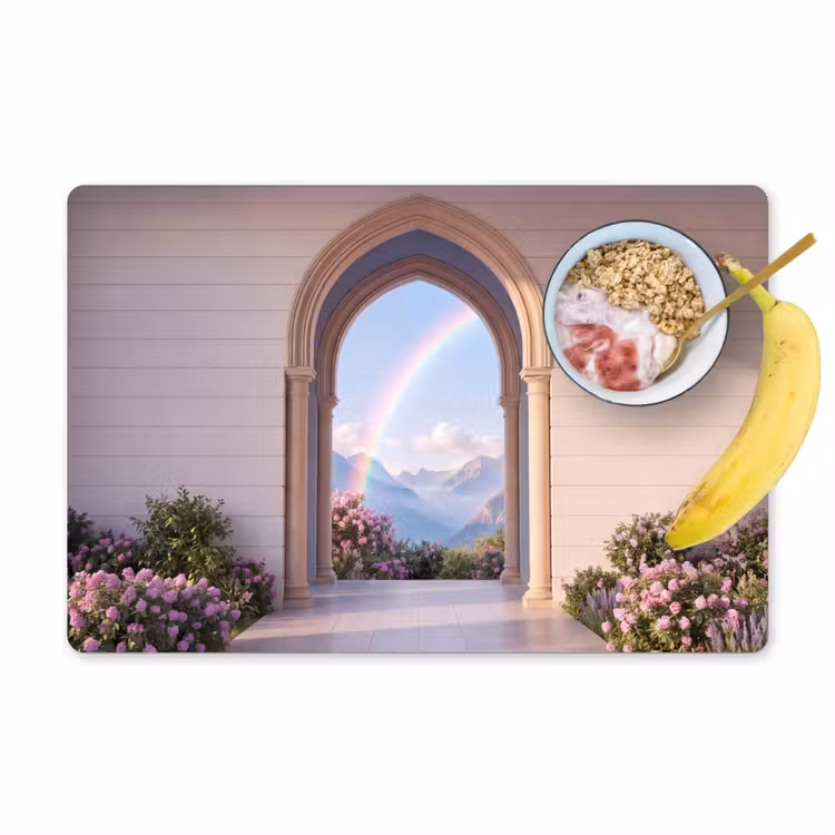 Placemat - 6 stuks - Boog - Bergen - Regenboog — 1