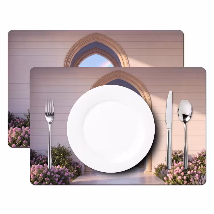 Placemat - 6 stuks - Boog - Bergen - Regenboog — 2