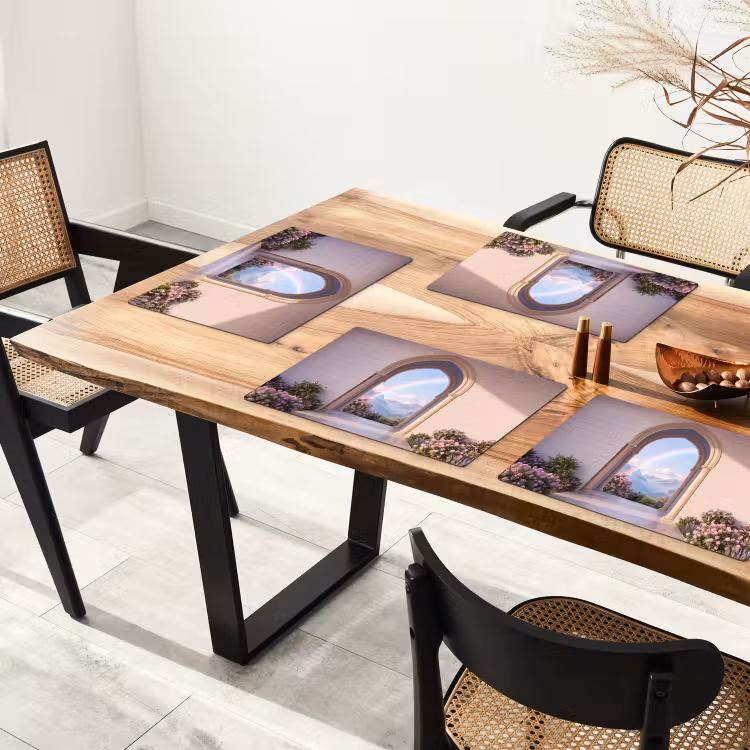 Placemat - 6 stuks - Boog - Bergen - Regenboog — 3