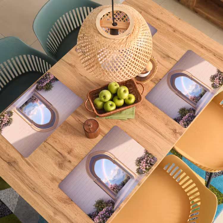 Placemat - 6 stuks - Boog - Bergen - Regenboog — 4