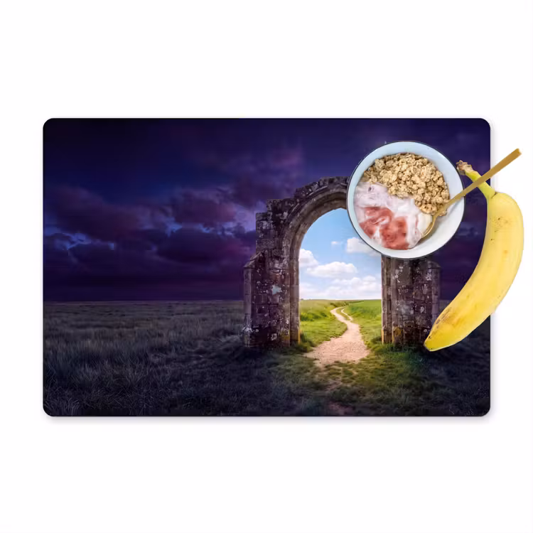 Placemat - 6 stuks - Boog - Landschap - Contrast — 1