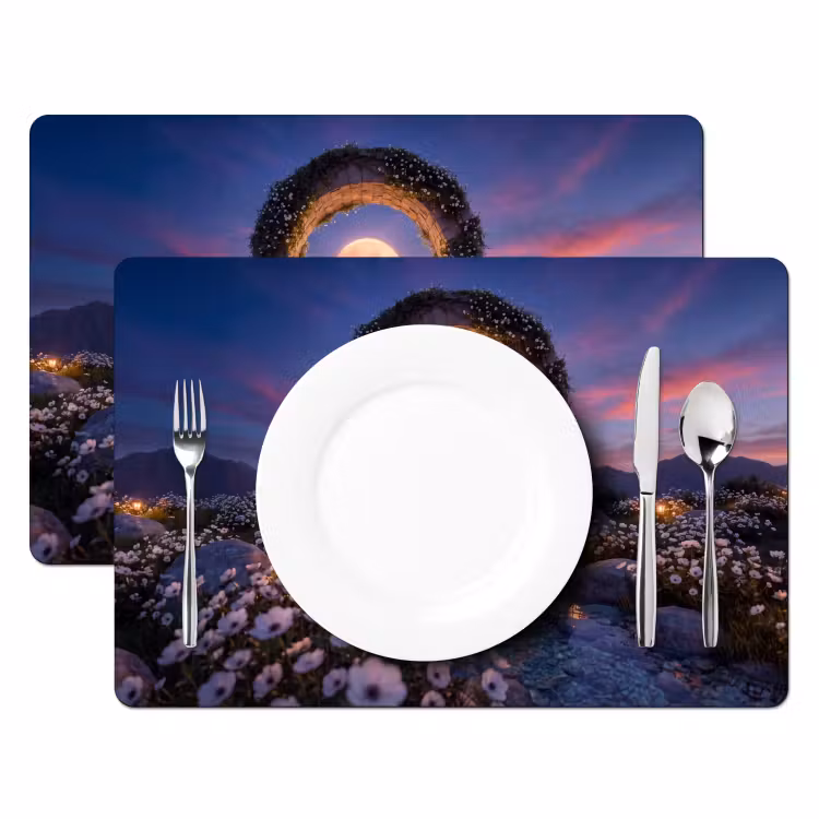 Placemat - 6 stuks - Boog - Maan - Nacht — 2