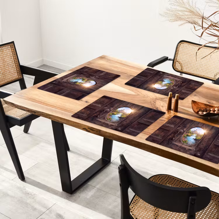 Placemat - 6 stuks - Kasteel - Rivier - Natuur — 3