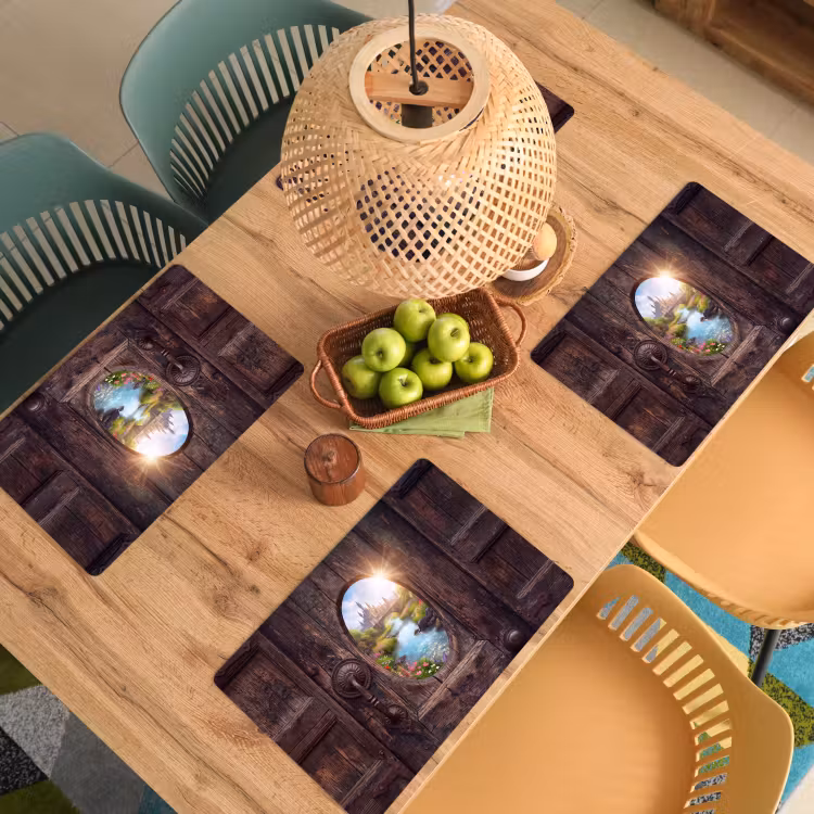 Placemat - 6 stuks - Kasteel - Rivier - Natuur — 4