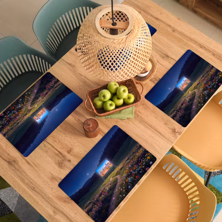 Placemat - 6 stuks - Scherm - Stad - Natuur — 4