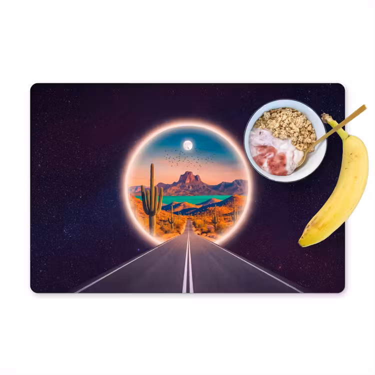 Placemat - 6 stuks - Weg - Woestijn - Natuur — 1