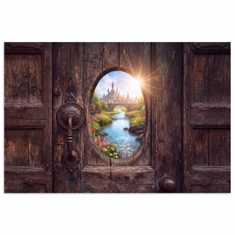 Poster - Kasteel - Rivier - Natuur — 1