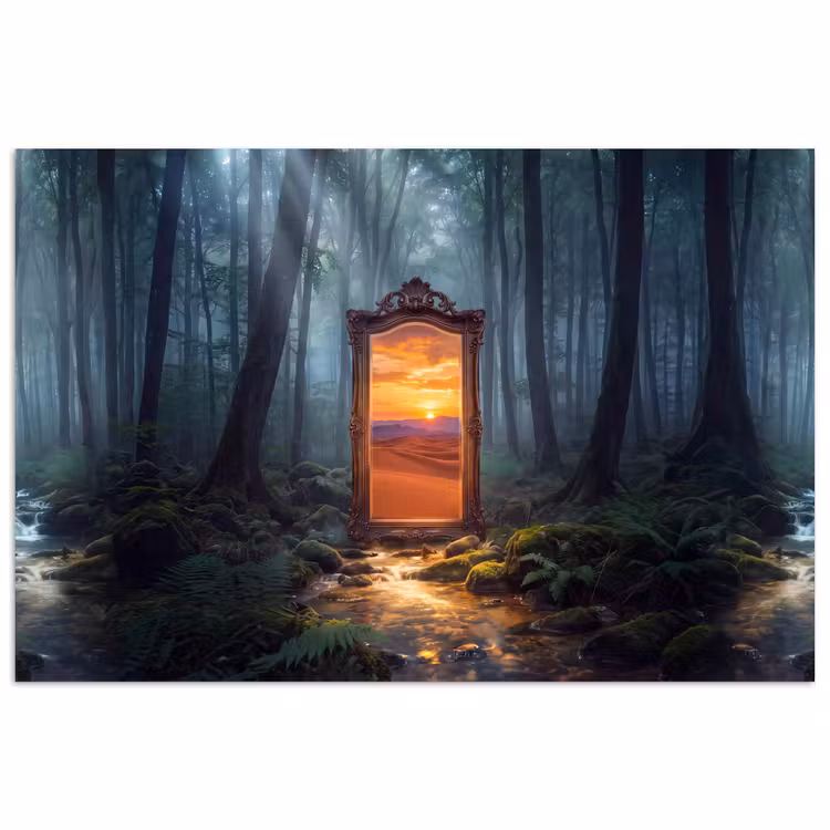 Poster - Spiegel - Bos - Natuur — 1