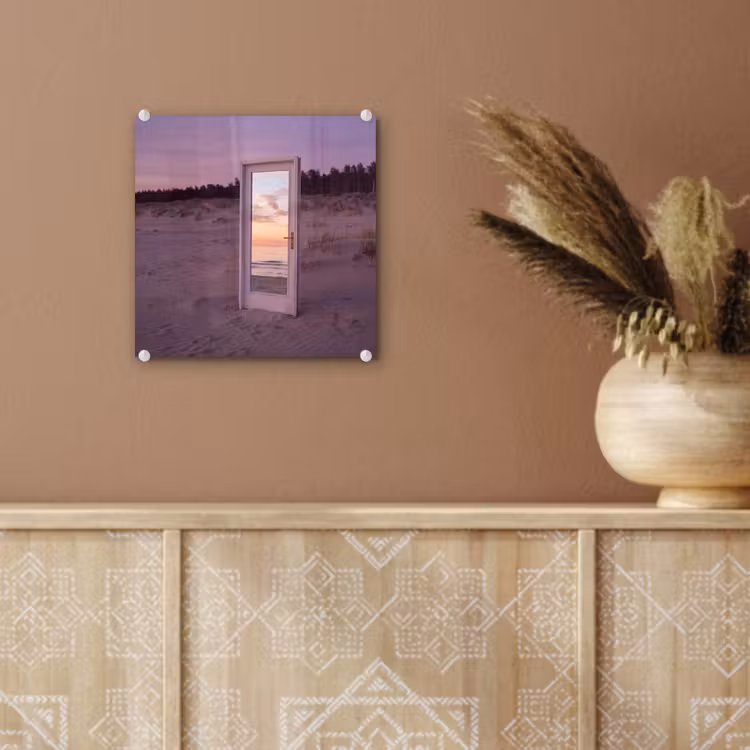 Glas schilderij - Spiegel - Zee - Zonsondergang — 6