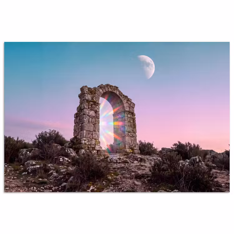Poster - Boog - Regenboog - Maan — 1