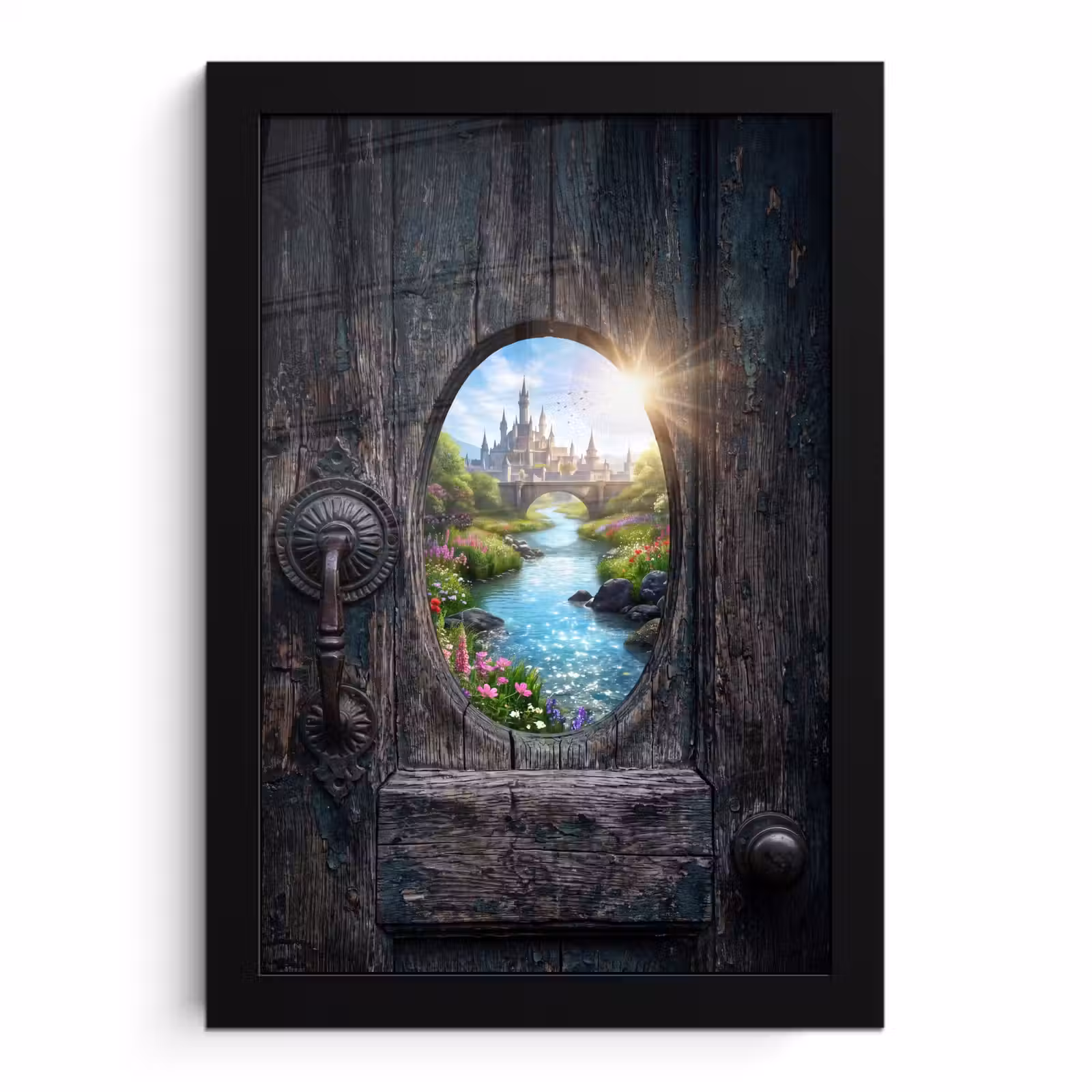 Poster met lijst - Kasteel - Rivier - Natuur — 1