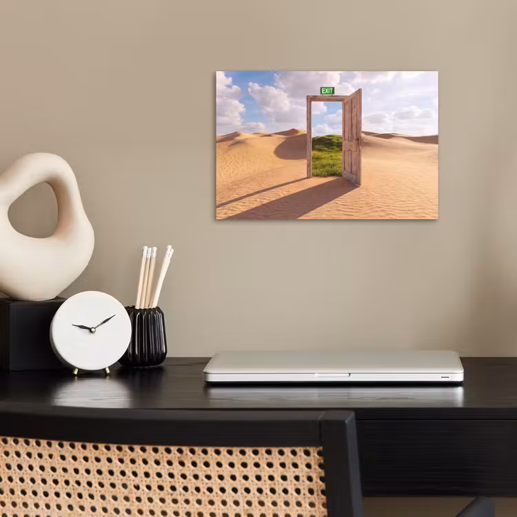 Poster - Deur - Woestijn - Gras — 2