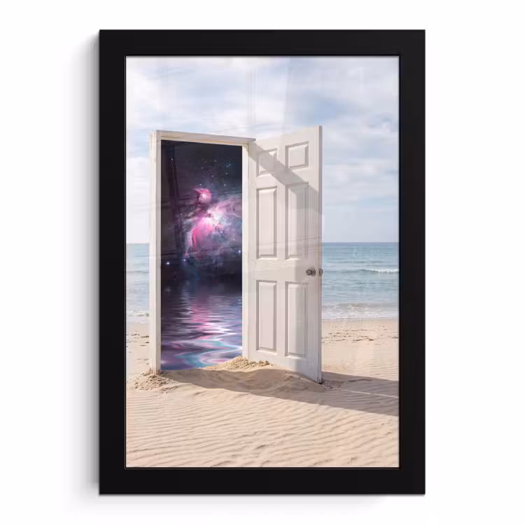 Poster met lijst - Deur - Strand - Kosmos — 1