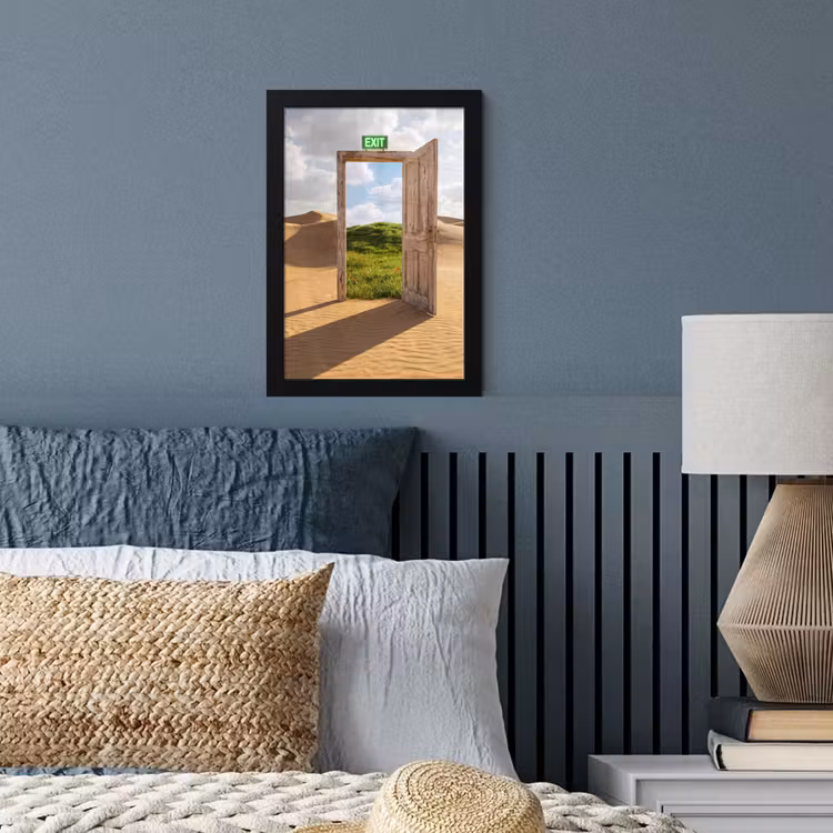 Poster met lijst - Deur - Woestijn - Gras — 4