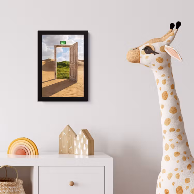 Poster met lijst - Deur - Woestijn - Gras — 5