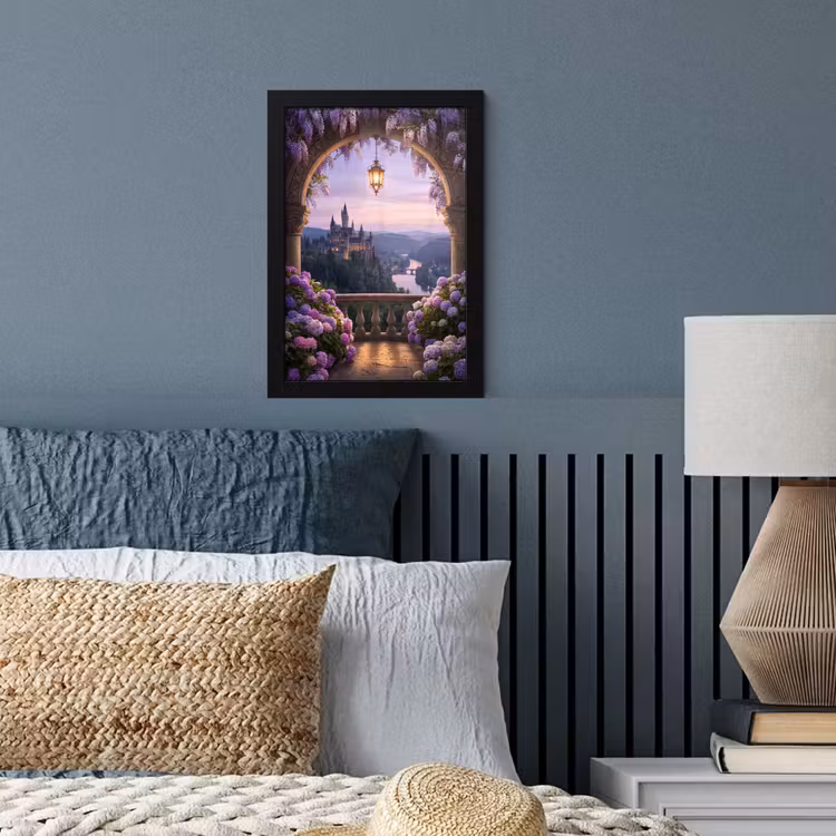 Poster met lijst - Kasteel - Rivier - Avond — 4