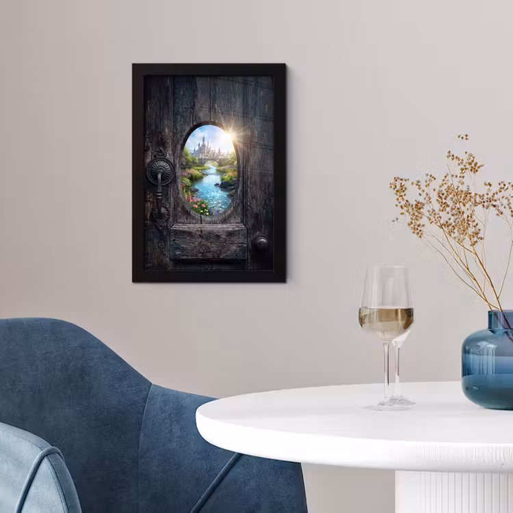 Poster met lijst - Kasteel - Rivier - Natuur — 2