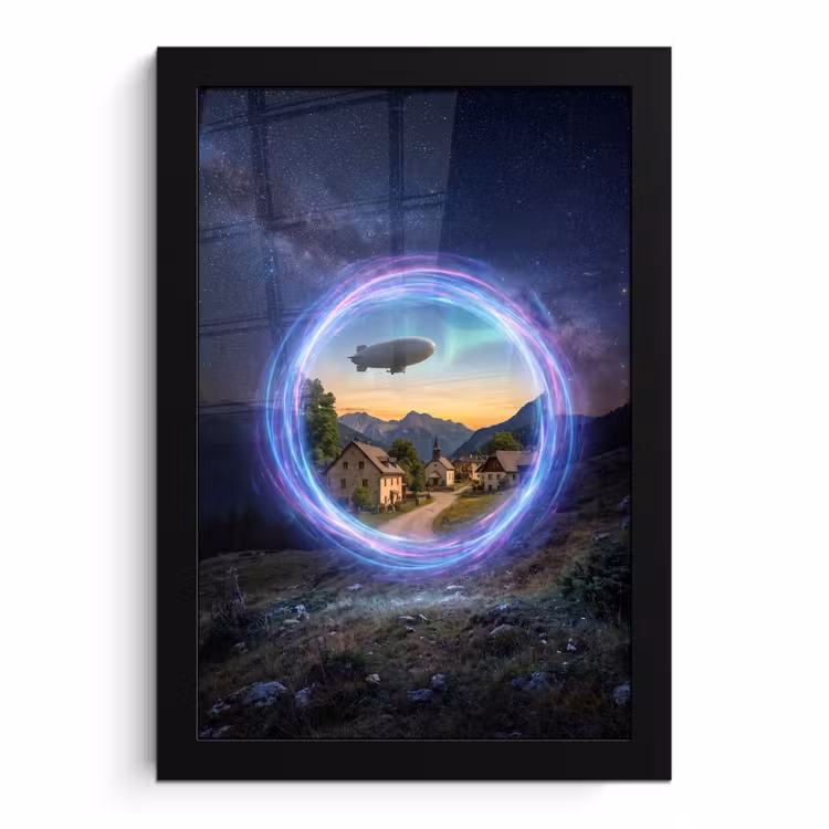Poster met lijst - Portaal - Dorp - Fantasie — 1