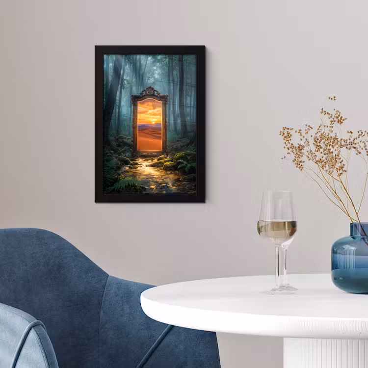 Poster met lijst - Spiegel - Bos - Natuur — 2