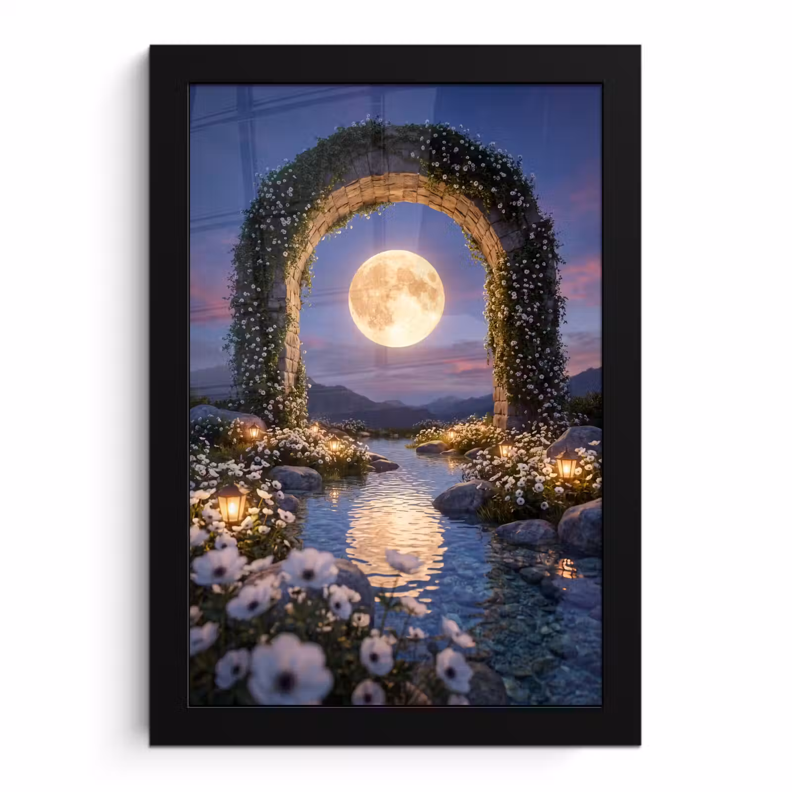Poster met lijst - Boog - Maan - Nacht — 1