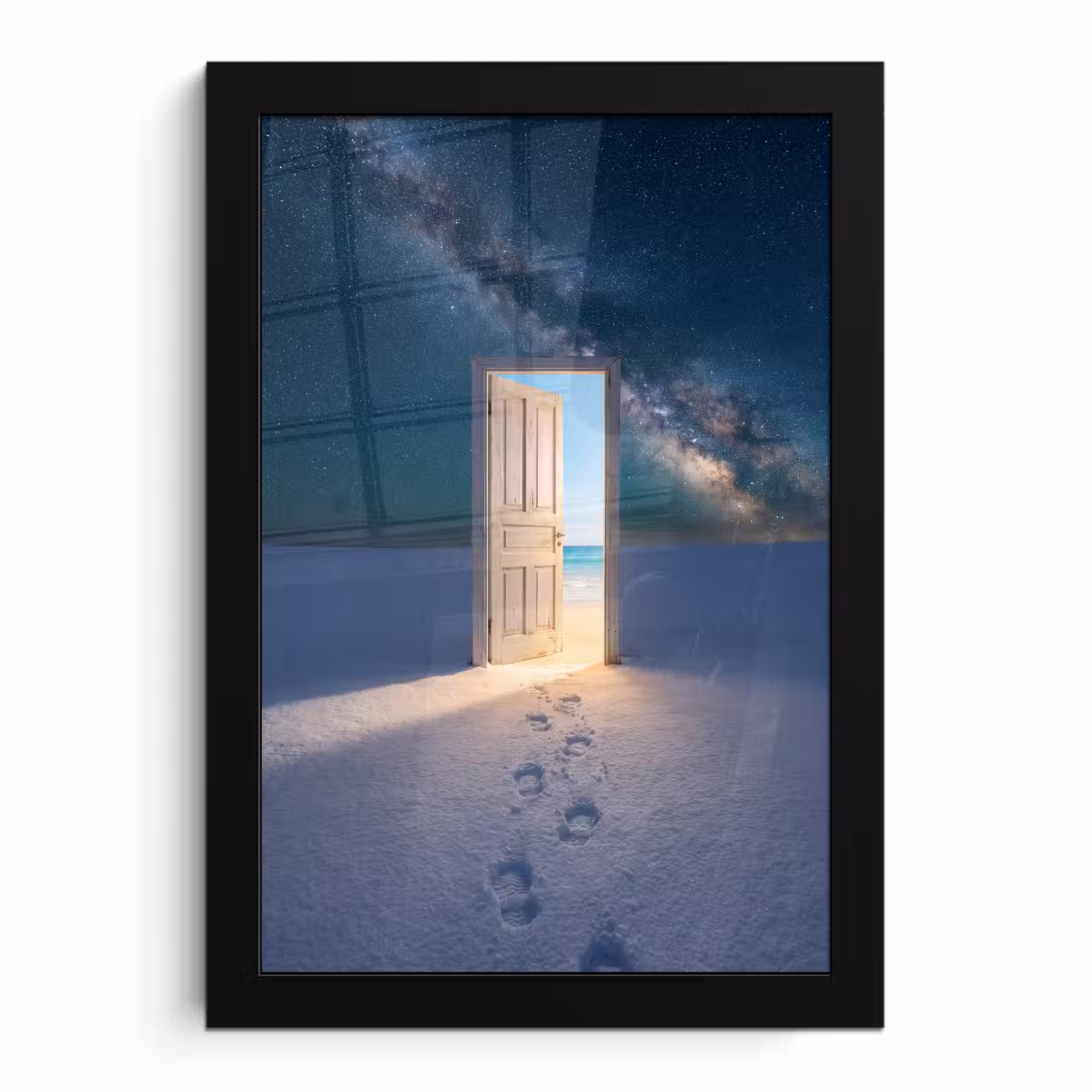 Poster met lijst - Deur - Sneeuw - Strand — 1