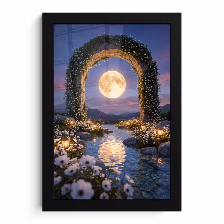 Poster met lijst - Boog - Maan - Nacht — 1