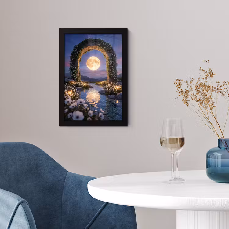 Poster met lijst - Boog - Maan - Nacht — 2