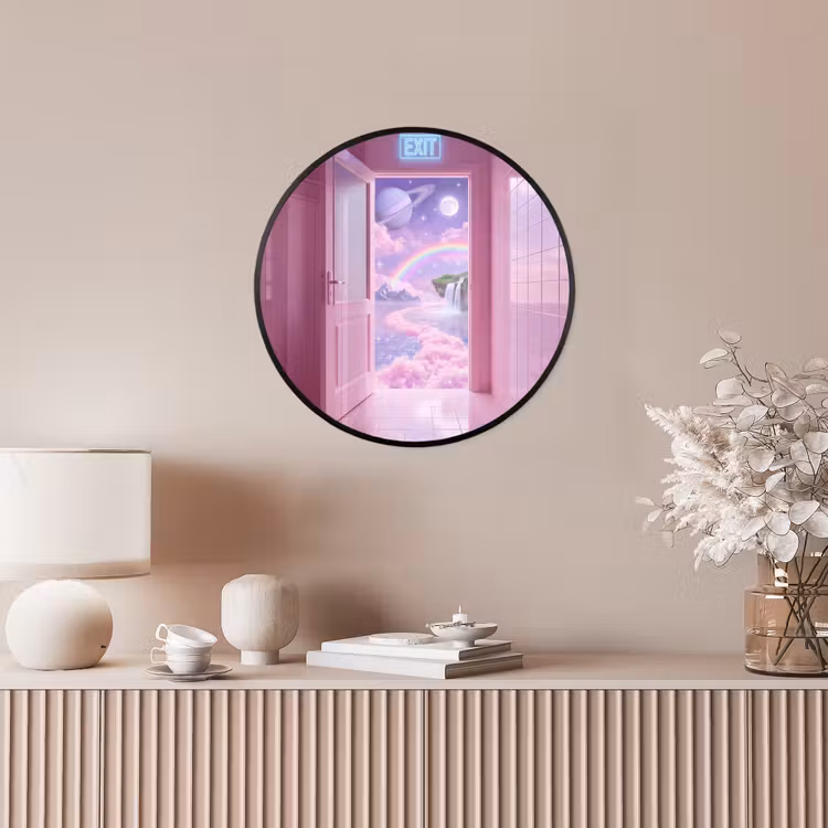 Ronde fotolijst - Roze deur - Fantasie — 5