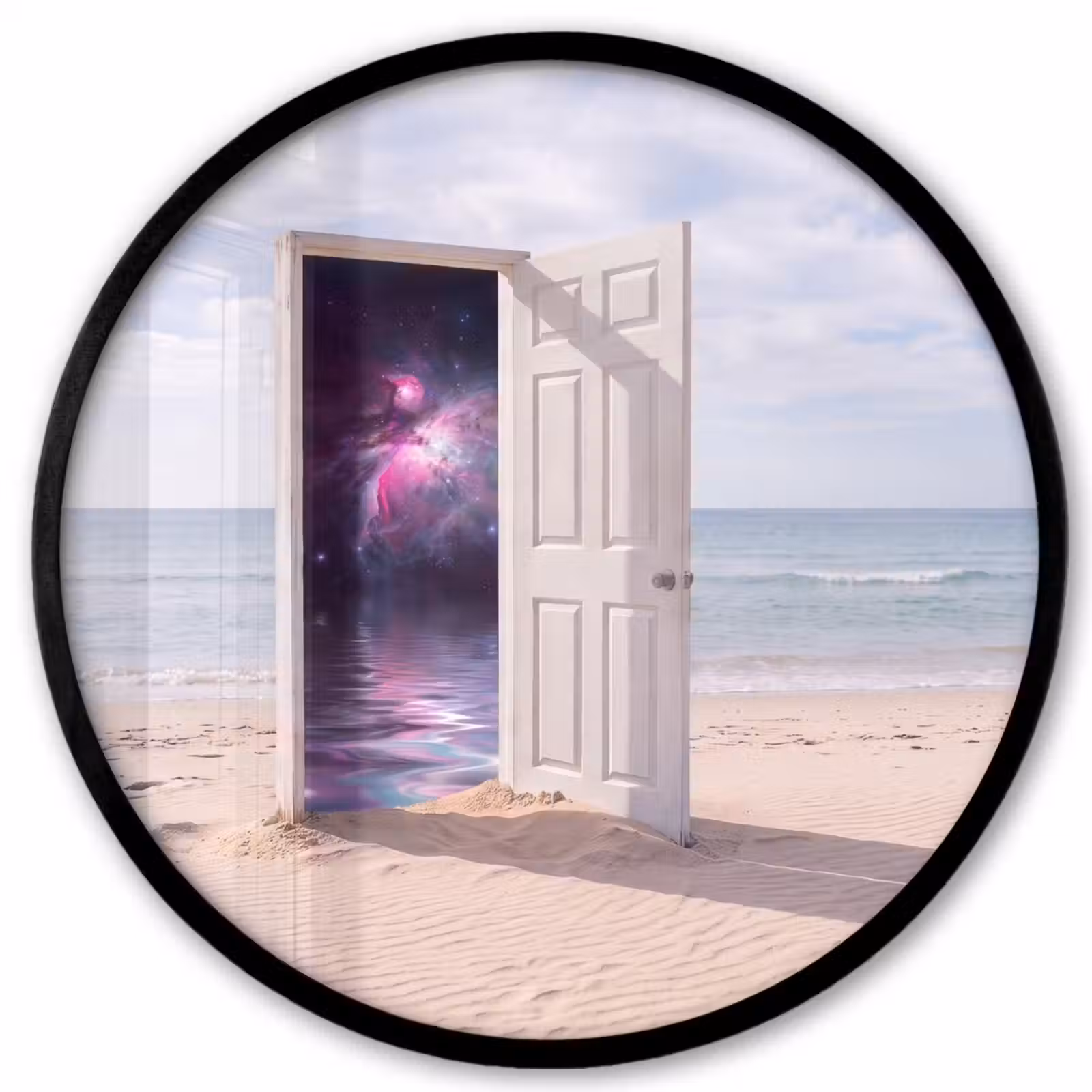 Ronde fotolijst - Deur - Strand - Kosmos — 1