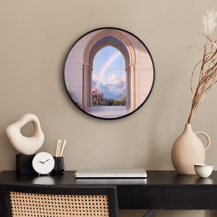 Ronde fotolijst - Boog - Bergen - Regenboog — 3