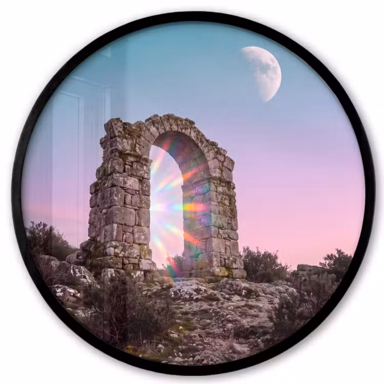 Ronde fotolijst - Boog - Regenboog - Maan — 1