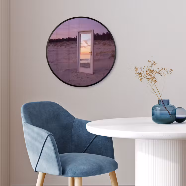 Ronde fotolijst - Spiegel - Zee - Zonsondergang — 4