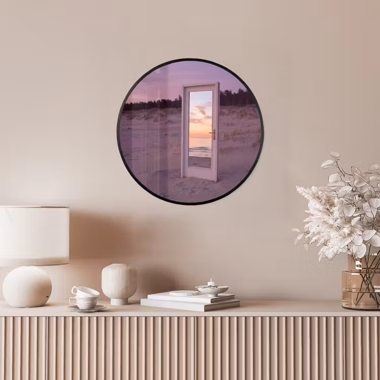 Ronde fotolijst - Spiegel - Zee - Zonsondergang — 5