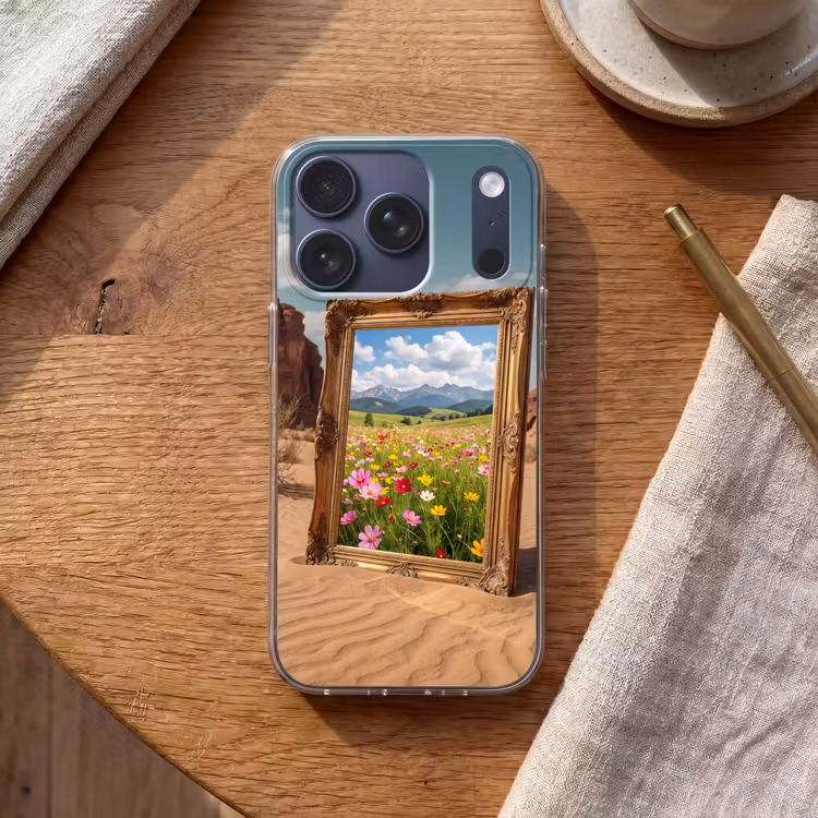 Telefoonhoesje - Kader - Woestijn - Bloemen — 2