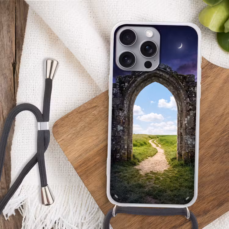 Telefoonhoesje met koord - Boog - Landschap - Contrast — 3