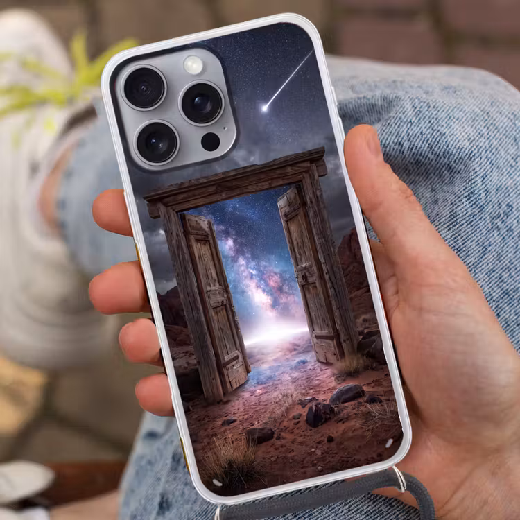 Telefoonhoesje met koord - Deur - Melkweg - Woestijn — 2